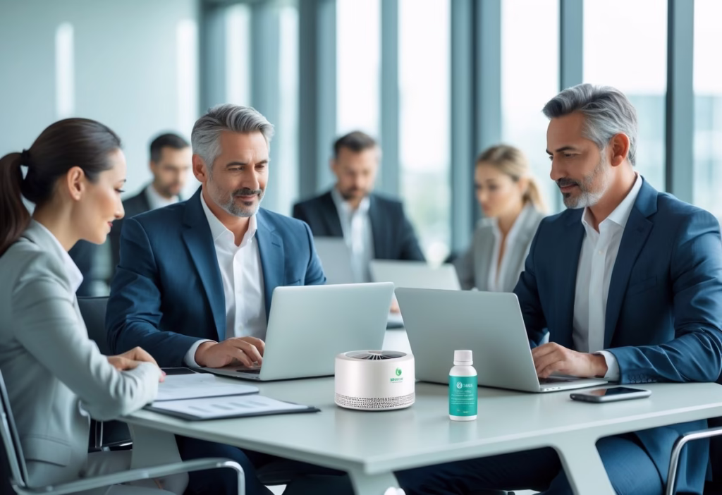 Work colleagues at work